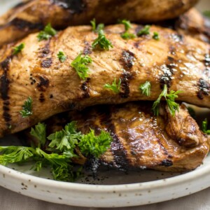 This balsamic chicken marinade is ready in 5 minutes and uses everyday pantry ingredients. This marinade makes the best grilled chicken!