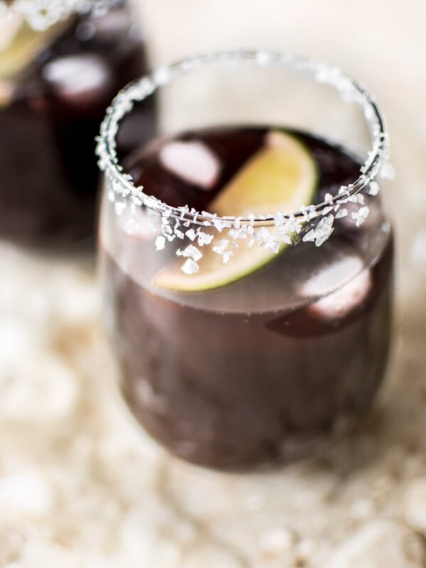 This easy black cherry margarita on the rocks recipe is the perfect refreshing summer drink for girls' night, parties, or backyard BBQs. A Cinco de Mayo favorite!