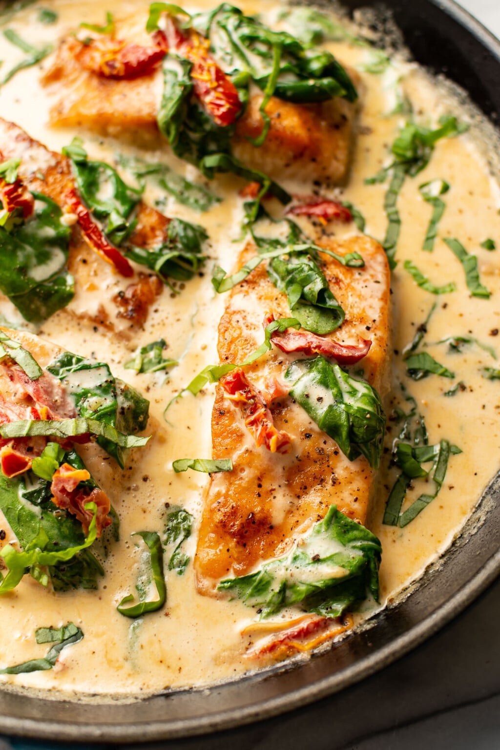 Creamy Tuscan Salmon • Salt & Lavender