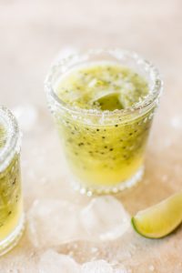 This refreshing blended kiwi margarita is a delicious easy summer drink recipe that's not too sweet.