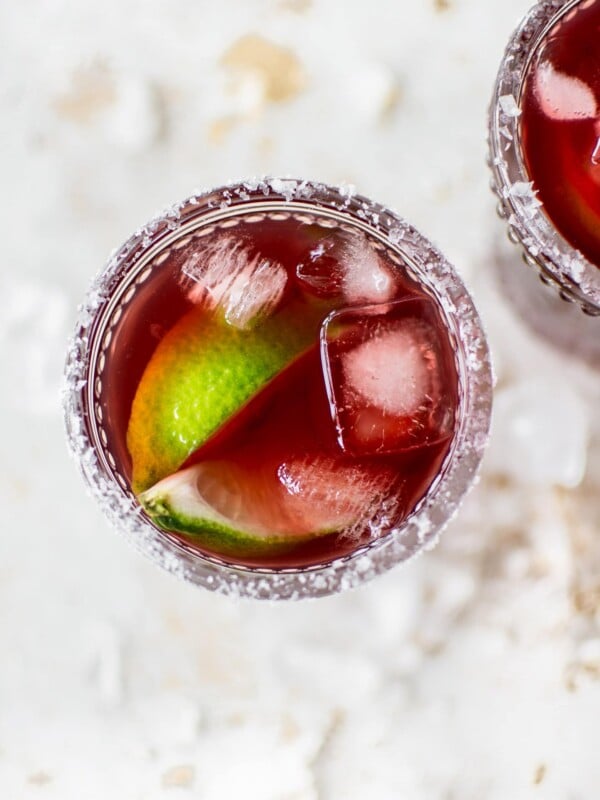 This pomegranate margarita recipe is easy, fresh, fast, and simple. Perfect for Cinco de Mayo or summer sipping! It uses pomegranate juice so no extra effort is required!