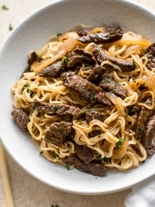 This easy Asian stove top beef and noodles recipe is quick and simple. You will love this homemade version over take-out!