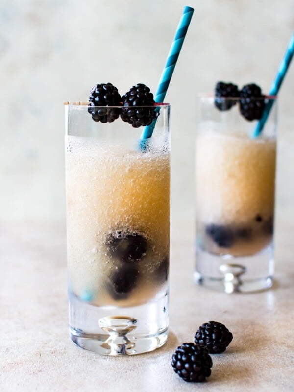 This frozen Riesling (Friesling) recipe is a tasty white wine slushy drink that will help you cool off all summer. It's infused with Chambord (a raspberry-blackberry liqueur) and fresh blackberries. Perfect for summer entertaining, parties, and girls' night! 