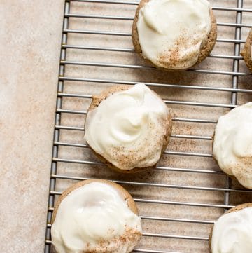 These soft carrot cake cookies with cream cheese frosting are made with Betty Crocker cake mix. This simple recipe has no nuts and has the best taste!