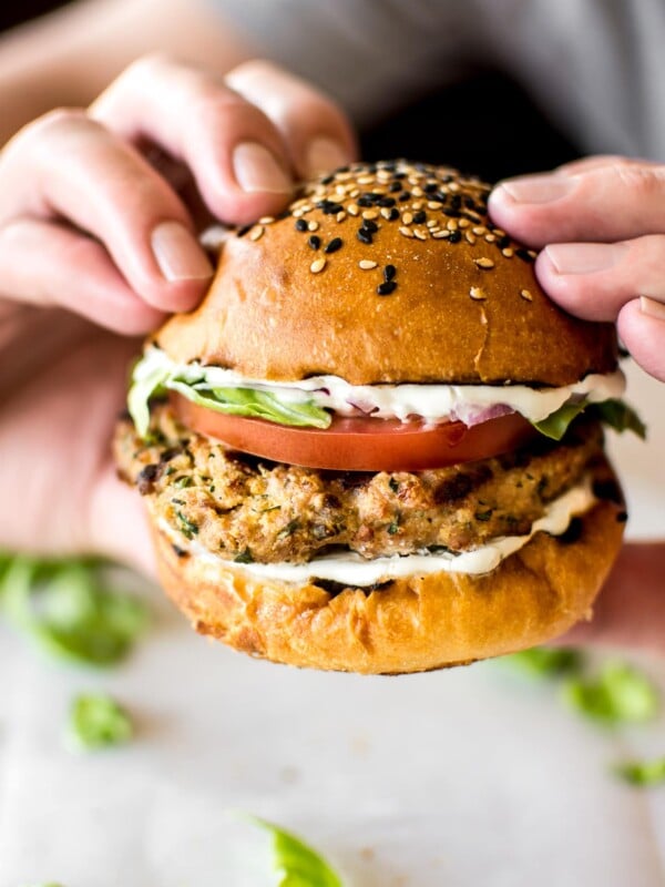 These healthy ground turkey burgers are moist and flavorful and have the best fresh seasoning blend. It's simple to learn how to make turkey burgers on the grill!
