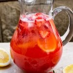 This easy homemade strawberry lemonade is made from fresh summer strawberries. It's a perfect mocktail as-is, but you can make it an alcoholic punch by adding vodka, moscato, or champagne. Or make it sparkling with club soda!