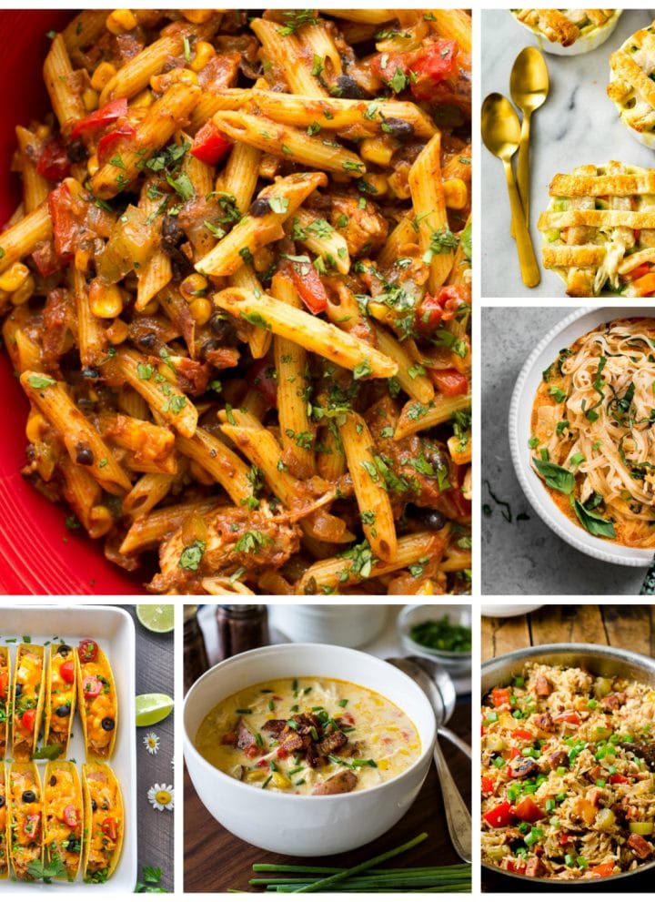 These 10 easy leftover or rotisserie chicken recipes are comforting, delicious, and simple to make for weeknight dinners!