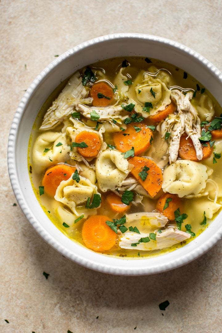 Easy Chicken Tortellini Soup • Salt & Lavender