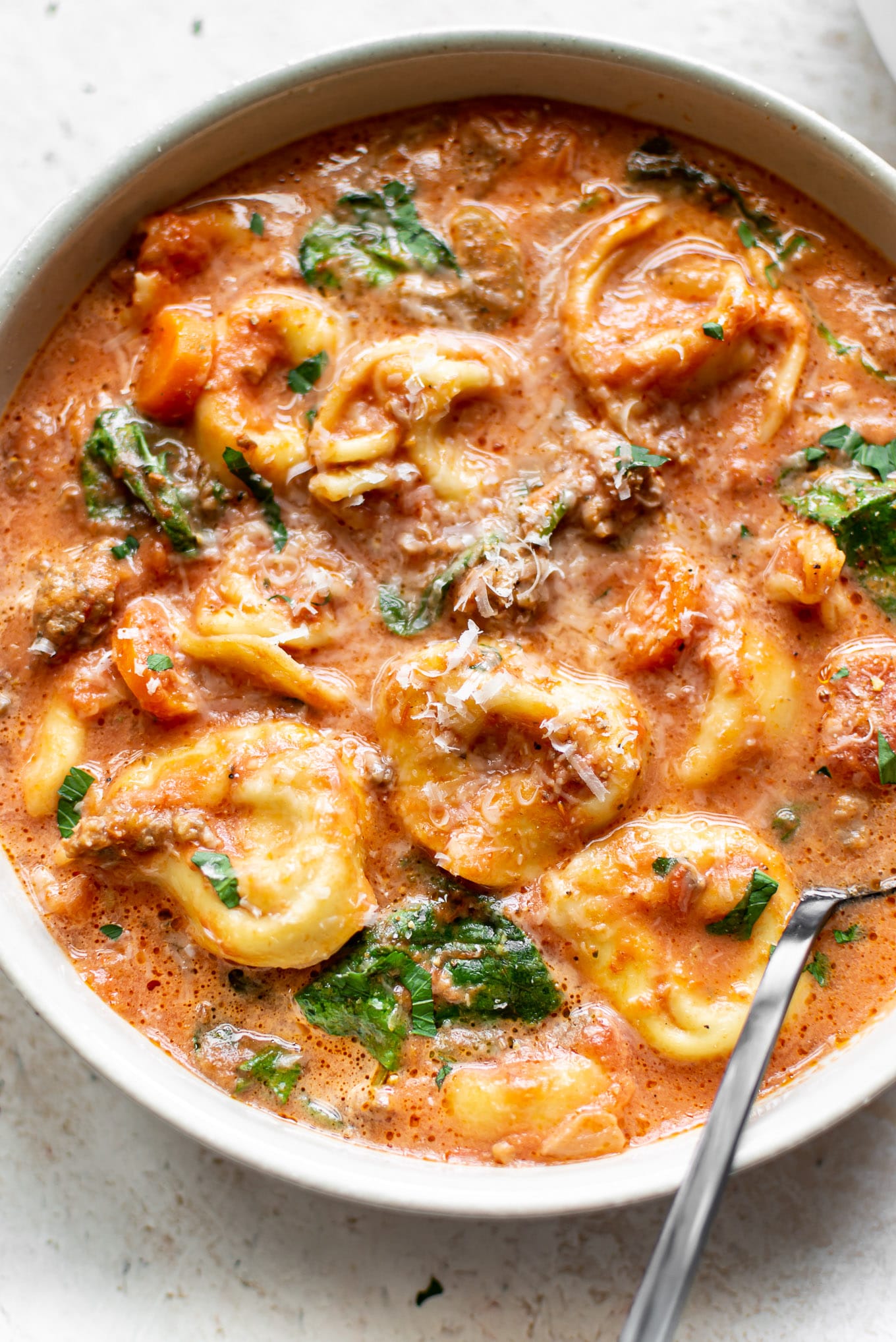 Crockpot Tortellini Soup with Sausage • Salt & Lavender
