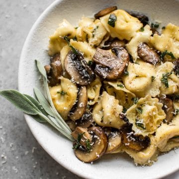 Tortellini with sage butter sauce - an easy way to take store bought cheese tortellini from bland to grand! A gourmet meal in less than 30 minutes!