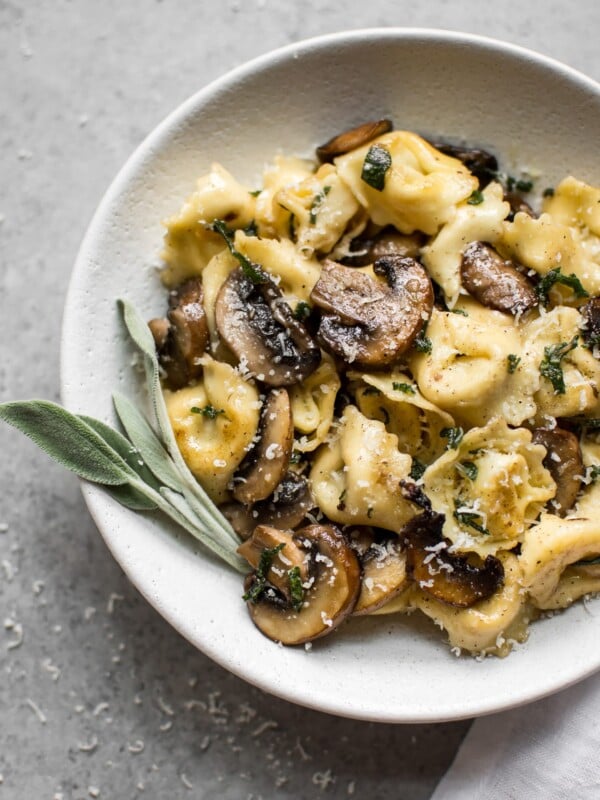 Tortellini with sage butter sauce - an easy way to take store bought cheese tortellini from bland to grand! A gourmet meal in less than 30 minutes!