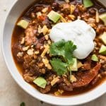 This Instant Pot turkey chili is the best easy chili recipe! Making chili in the electric pressure cooker is hassle-free and fast. A healthy family comfort food!