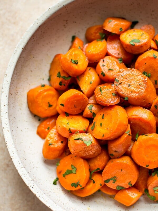 These maple roasted carrots are a vegan side dish that's super easy to make, healthy, and incredibly delicious.