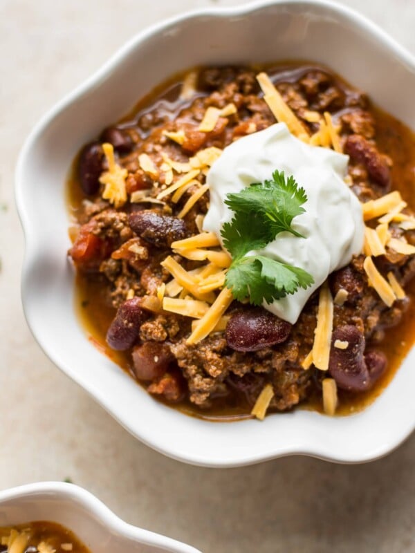 This quick and easy Instant Pot beef chili is made fast in your electric pressure cooker. The perfect family friendly game day recipe!