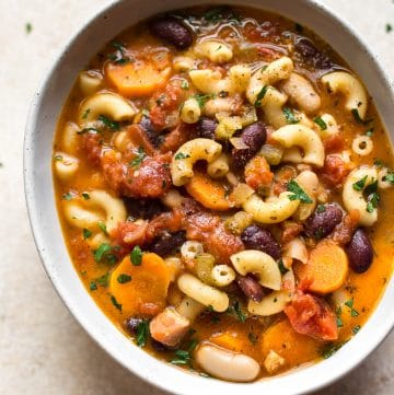 Easy, authentic homemade pasta e fagioli - a classic Italian soup of pasta, beans, veggies, and pancetta. It's so simple and flavorful!