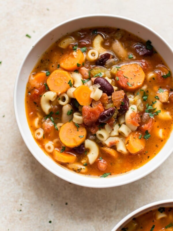 The classic Italian pasta and bean soup (pasta e fagioli) is quick and easy in the Instant Pot!