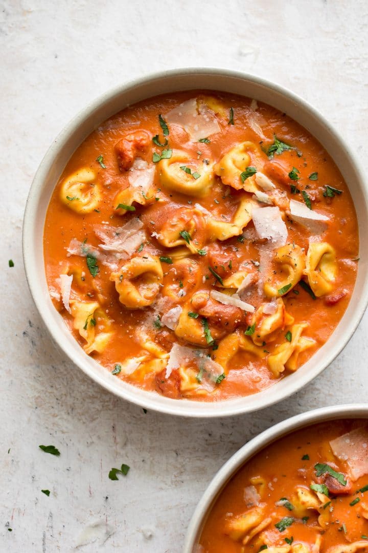 This creamy tomato tortellini soup is certain to be a hit with your family! It's the perfect winter warmer, and it's fast and easy to make. 