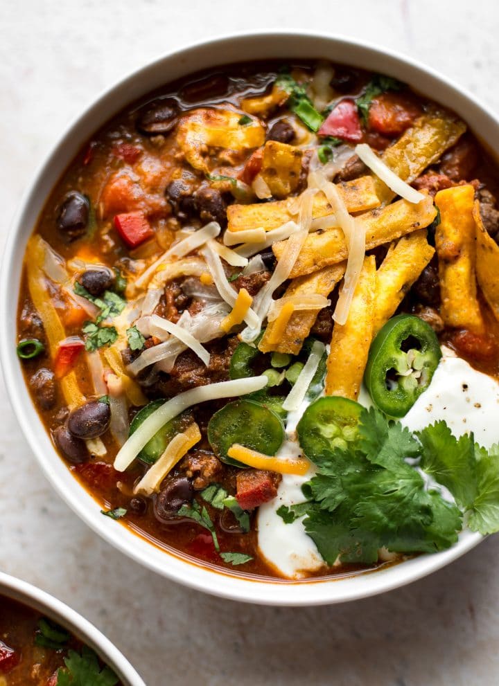 This beef and black bean chili recipe is quick, easy, and the whole family will love it. 