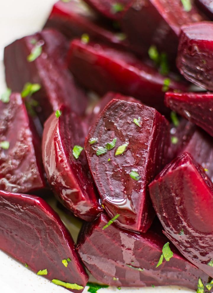 These Instant Pot beets are easy, healthy, and delicious! It's so easy to make beets in the electric pressure cooker. Let me show you how!