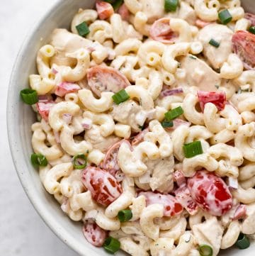 This delicious Cajun pasta salad makes the perfect summer meal! It's made with Tony Chachere's Creole Seasoning and Tony's Chicken Marinade.