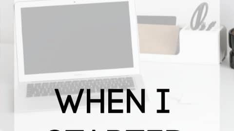 5 things I wish I knew when I started blogging (graphic with laptop and text overlay)