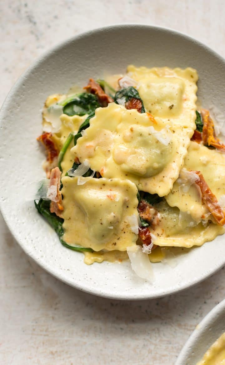 close-up of Tuscan ravioli