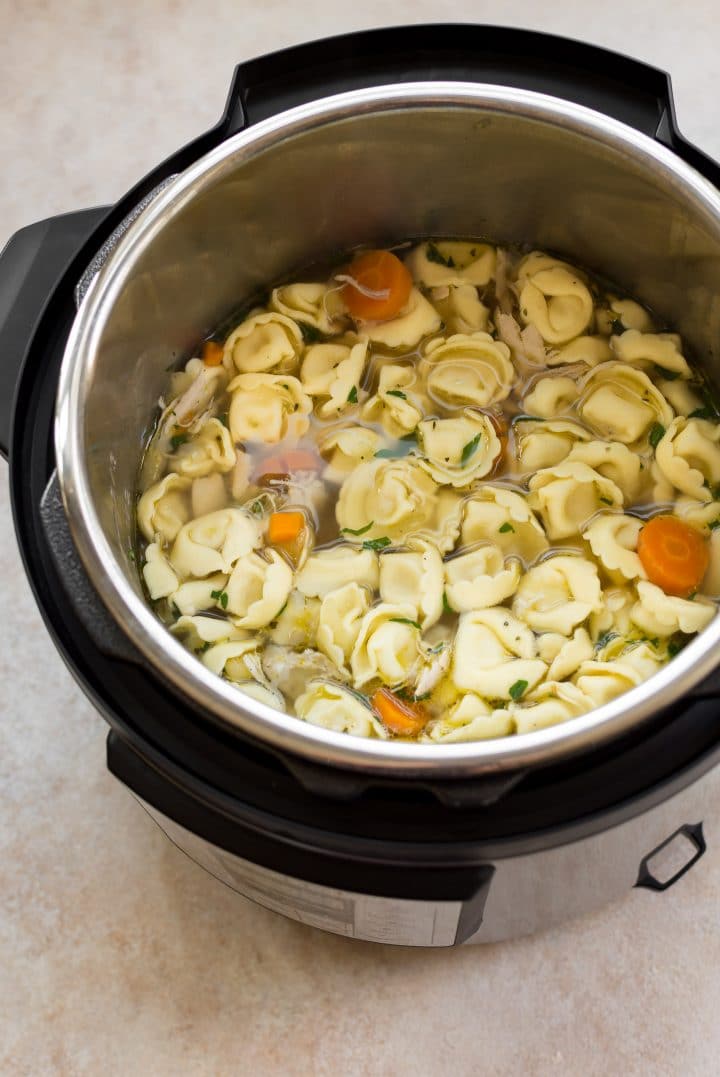 chicken tortellini soup in the Instant Pot