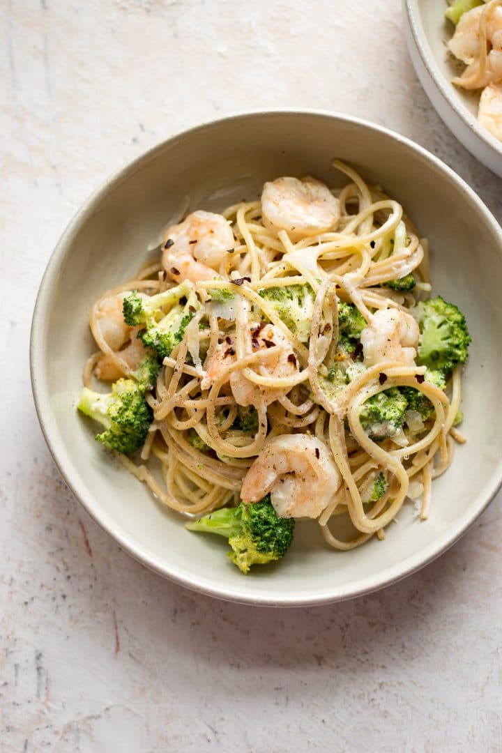 Easy Creamy Shrimp and Broccoli Pasta • Salt & Lavender