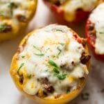 close-up of Mexican stuffed peppers