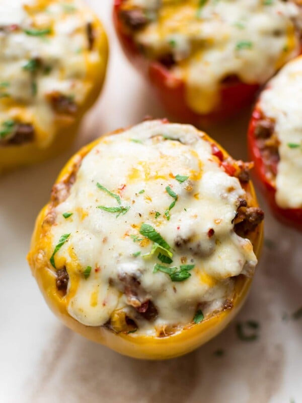 close-up of Mexican stuffed peppers