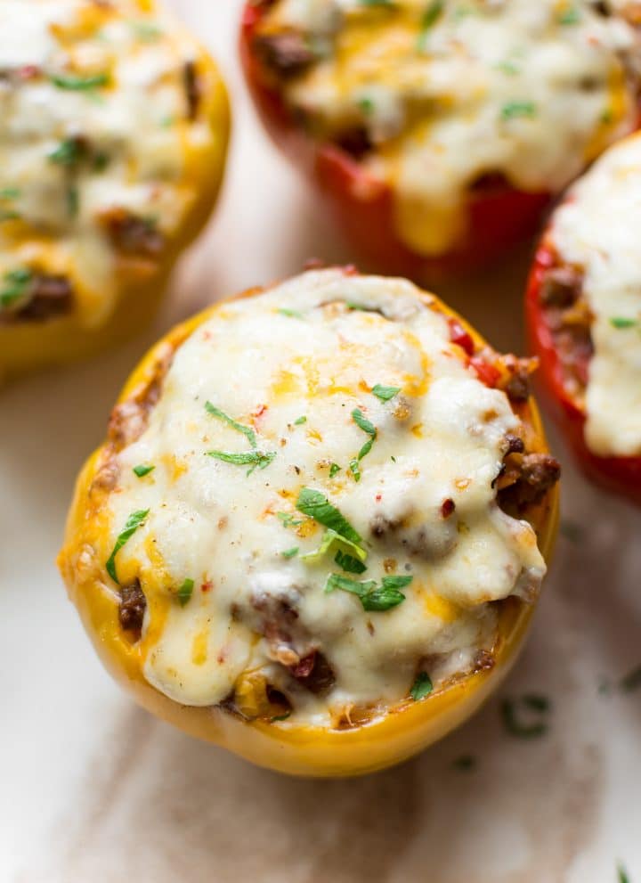 close-up of Mexican stuffed peppers