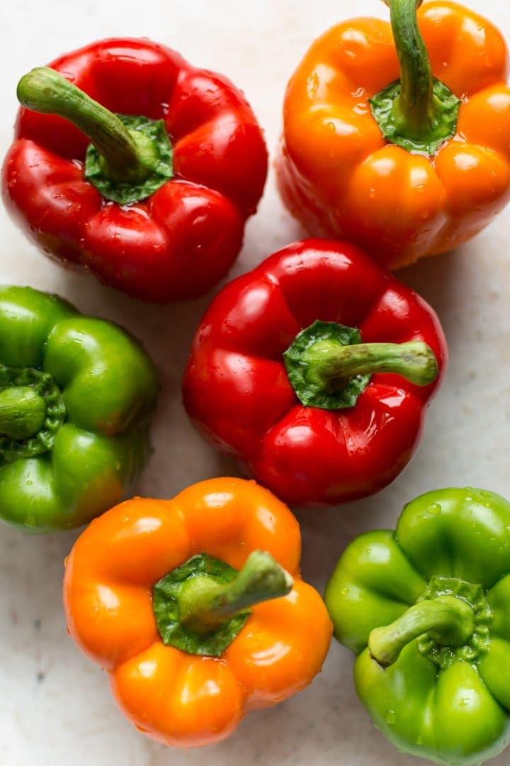 Colorful raw bell peppers