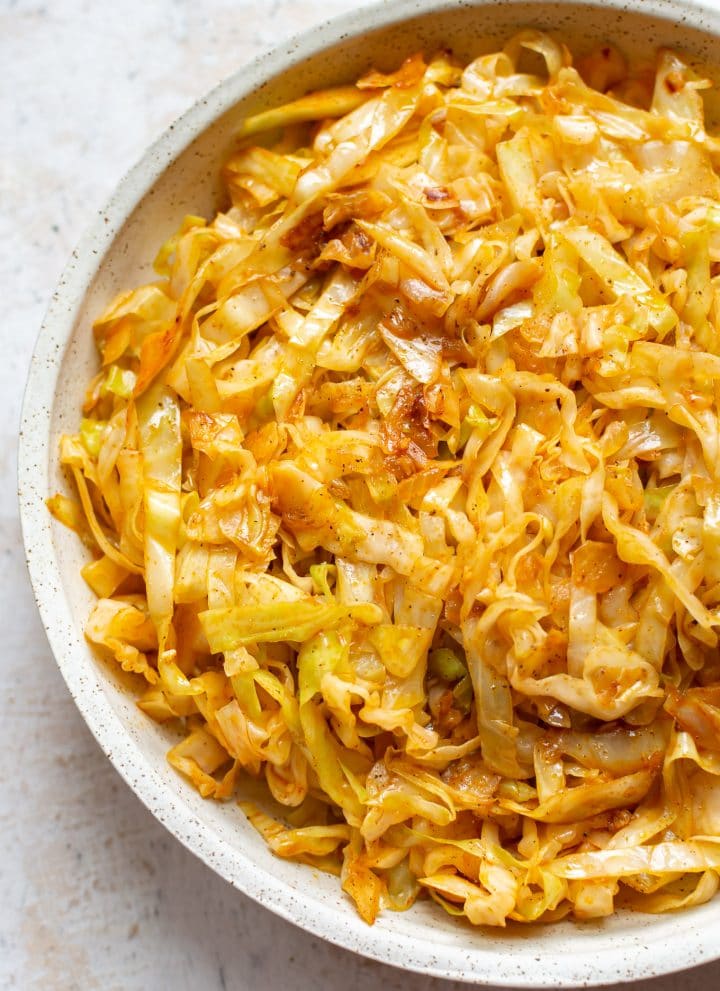 fried cabbage in a serving bowl