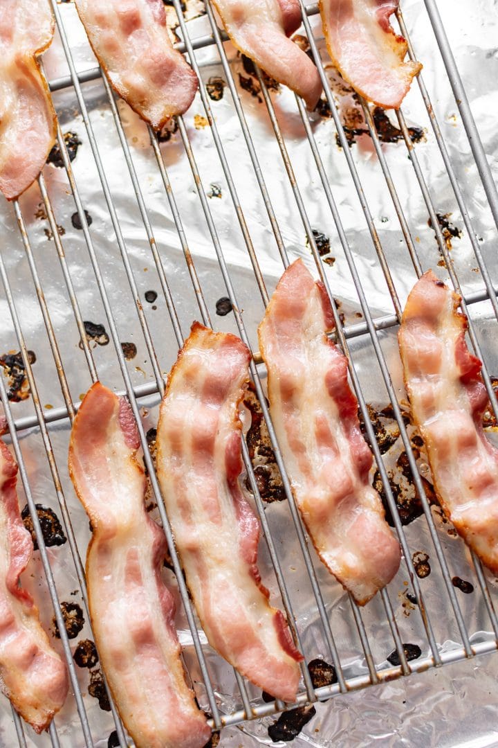 bacon on a wire rack (cooked in oven)