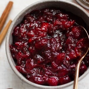 close-up of drunken cranberry sauce