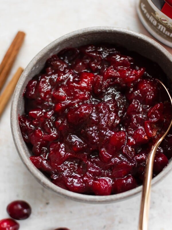 close-up of drunken cranberry sauce