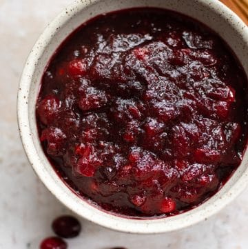 easy homemade cranberry sauce in a bowl