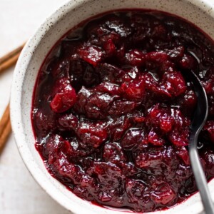 close-up of homemade cranberry sauce