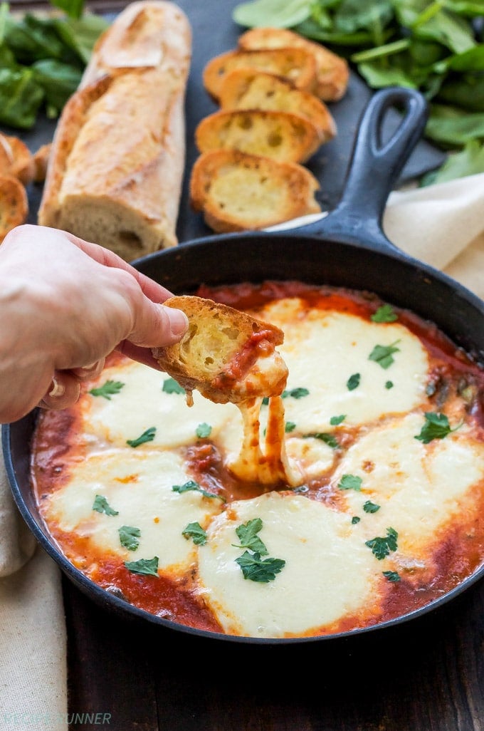 baked mozzarella and marinara dip