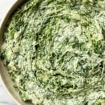 a bowl of creamed spinach