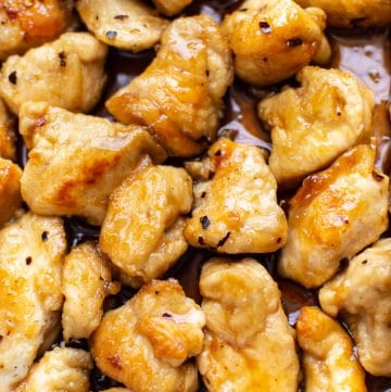 close-up of easy honey chicken recipe