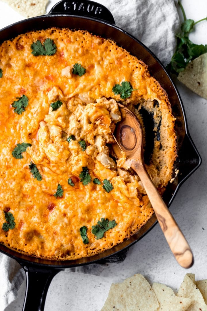 vegetarian buffalo dip with white beans