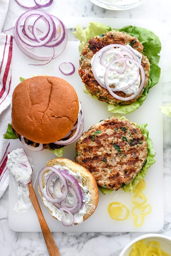 Greek ground turkey burgers