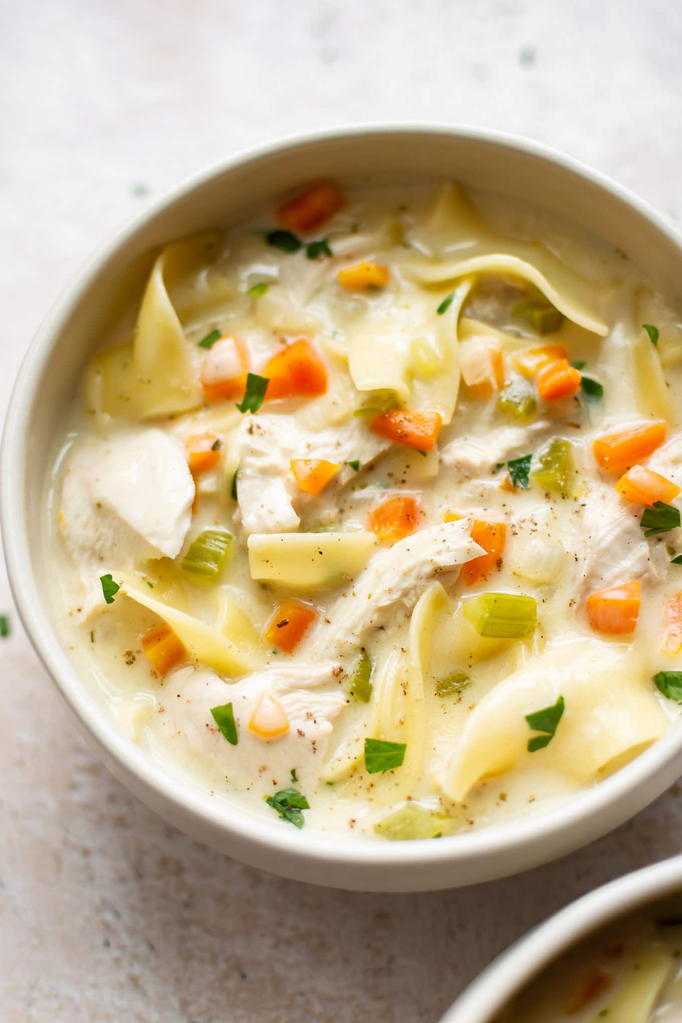 Easy Creamy Chicken Noodle Soup • Salt & Lavender