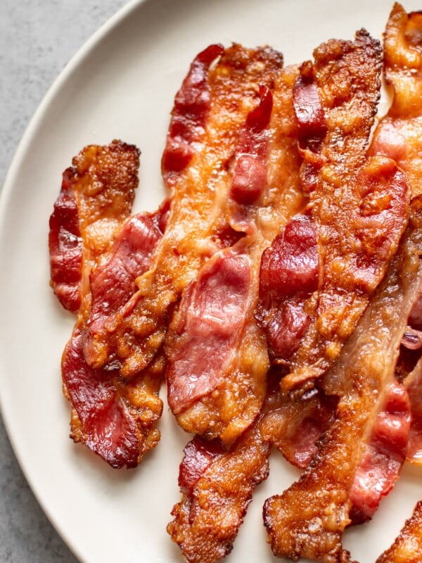 close-up of oven baked bacon