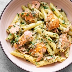 salmon pesto pasta (with penne)