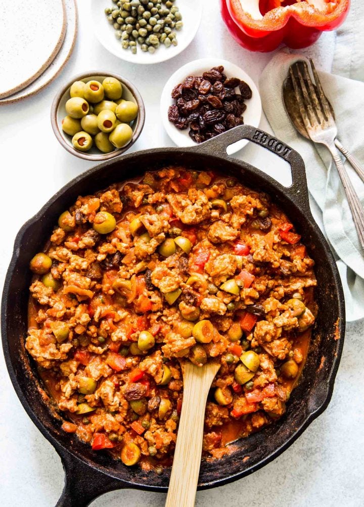 ground turkey picadillo