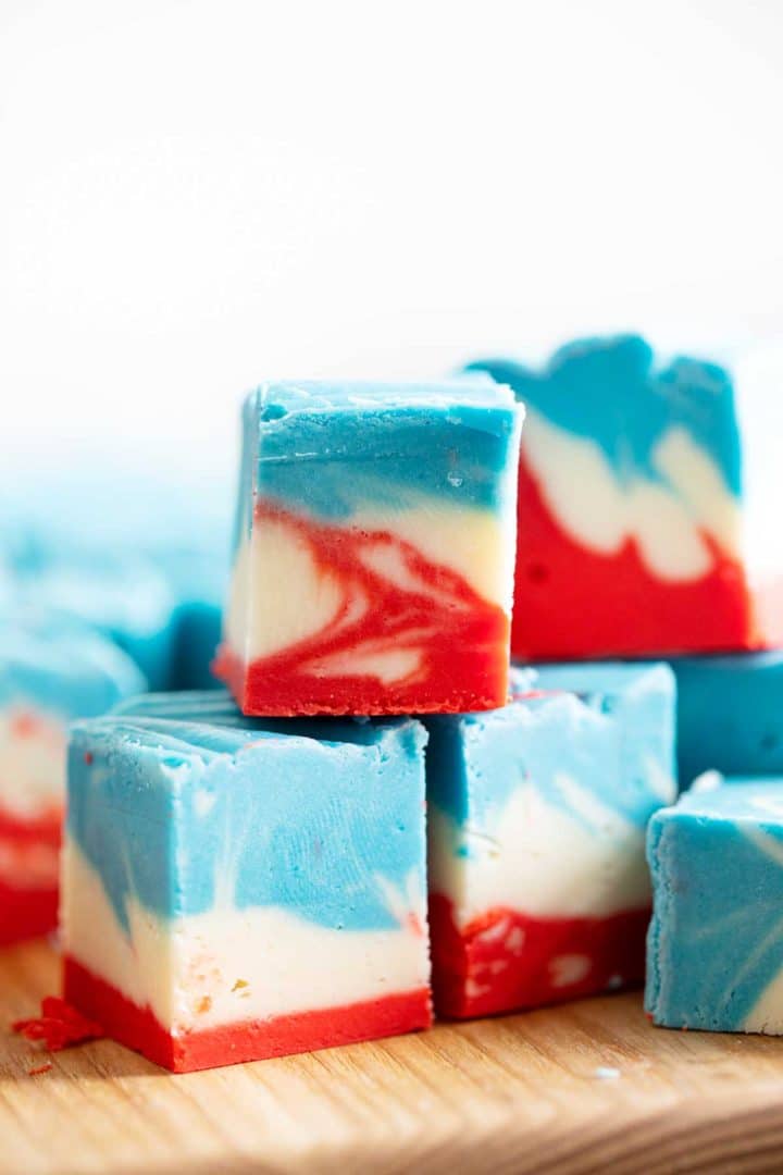 patriotic white chocolate fudge