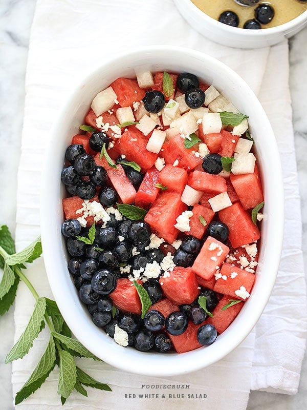 red white and blue watermelon salad