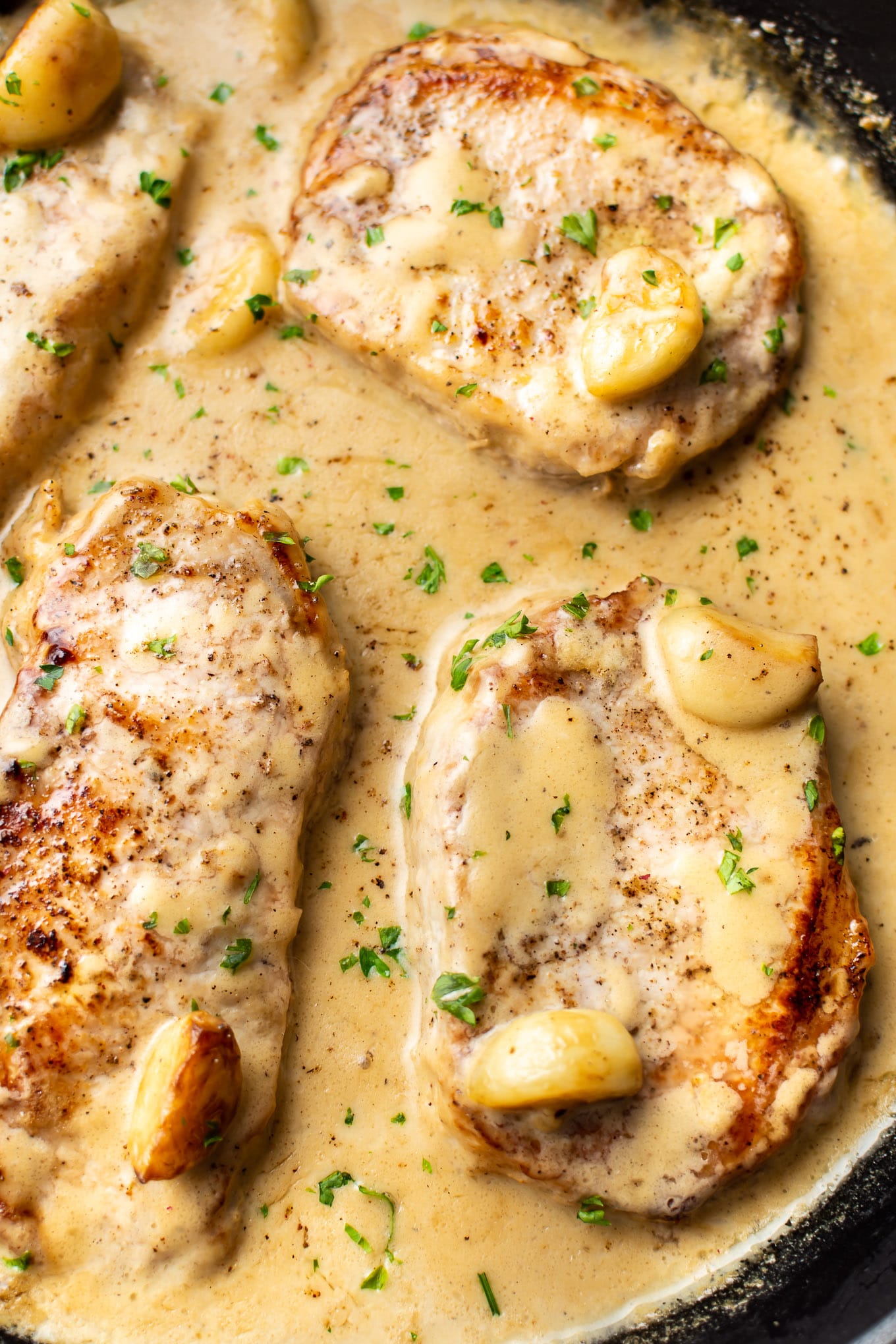 Creamy Garlic Pork Chops • Salt & Lavender